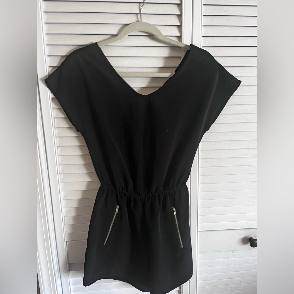 One Clothing Black Jumpsuit with Zipper Accents